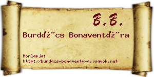 Burdács Bonaventúra névjegykártya